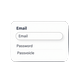 Email and password input fields UI mockup for MagnoliaDate sign-up